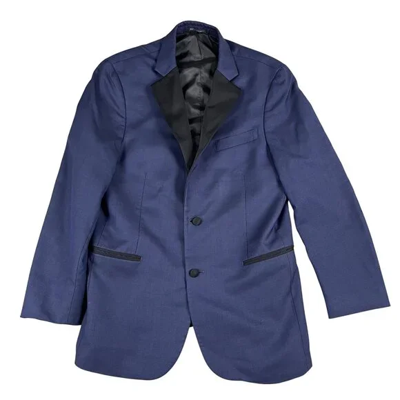 Vera Wang Black Mens Slim Fit Super 120s Blue Tuxedo Jacket 40S - Picture 1 of 9